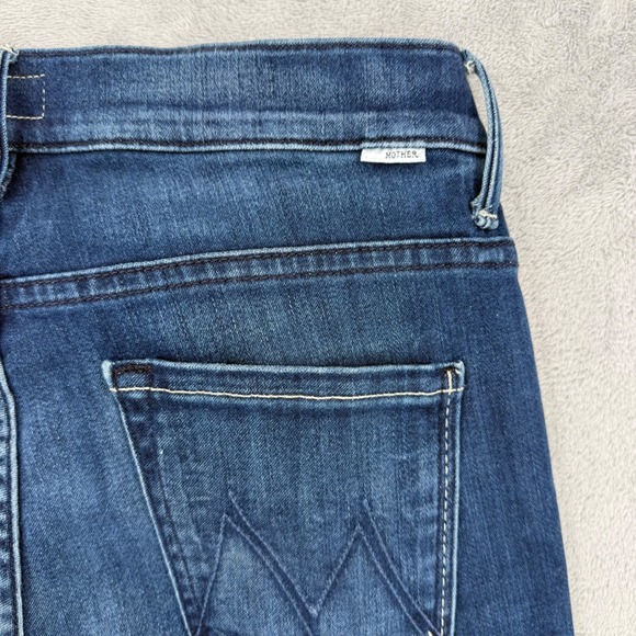 Mother The Hustler Ankle Fray Jeans Blue High Rise Flare Women's Sz 28 - Picture 13 of 16